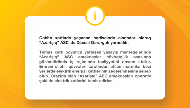 “Azərişıq” ASC-də Xüsusi Qərargah yaradılıb