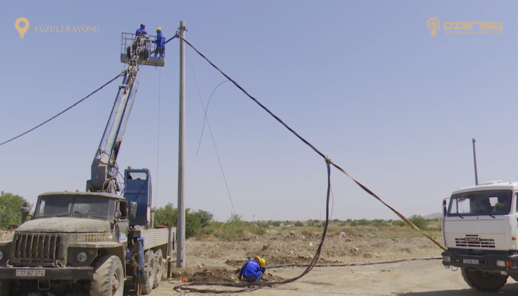 Füzulidə yeni çəkilən xətt vasitəsilə hərbi hissə elektrik enerjisi ilə təmin edilib.