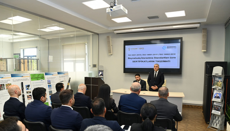 “Azərişıq” ASC-yə ISO beynəlxalq standartları üzrə sertifikatlar təqdim olunub